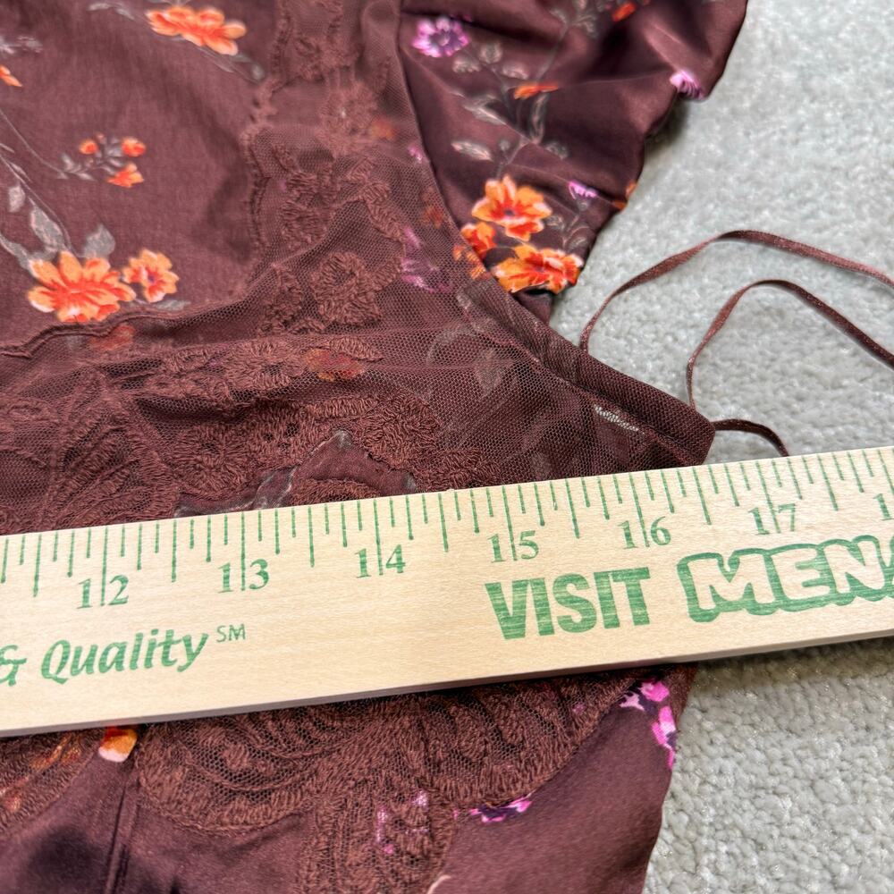 Free People Butterfly Babe Cap Sleeve Midi Dress Satin Sml Fairy Cottage Regency - Picture 12 of 15